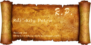 Ráduly Petra névjegykártya